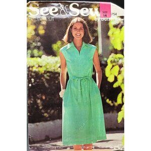 Vintage 1970s See & Sew Butterick Dress Pattern 5754 Size 14